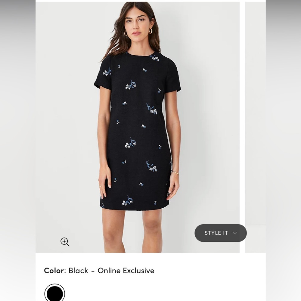 NWT Tweed Embroidered Ann Taylor Dress